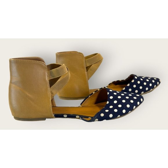 Maurices Penny Women Size 7  Navy Polka Dot Ballet Flat - Picture 8 of 12